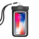 Universal Waterproof Phone Case, MoKo IPX 8 Waterproof Phone Pouch Dry Bag with Armband & Neck Strap for iPhone X/8 Plus/8/7/6S Plus, Samsung, BLU, MOTO - BLACK
