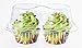 Katgely 2 Compartment Cupcake Container - Deep Cupcake Carrier Holder Box - BPA-Free - Clear Plastic Stackable (50)