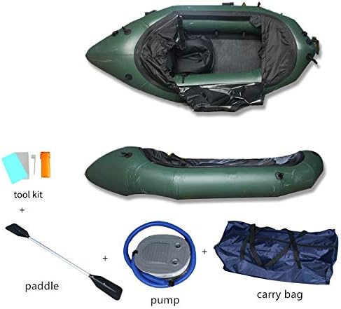 Darget 93"x39" Inflatable PackRaft Kayak with Aluminum Oars, Pump, Carry Bag and Repair Kit for River Lake