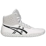 ASICS Aggressor 4 Men's Wrestling Shoes, White/Black, Size 13
