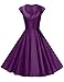 GownTown Womens Dresses Party Dresses 1950s Vintage Dresses Swing Stretchy Dresses, Purple, Large