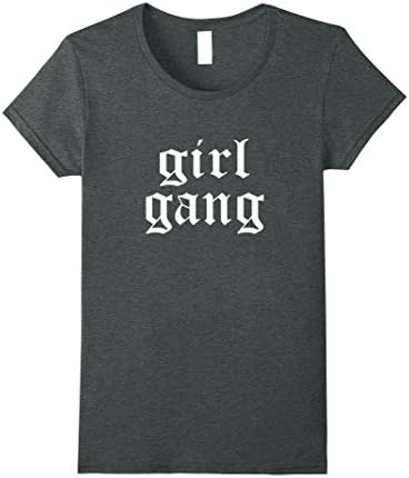 Womens Girl Gang Trendy T-Shirt Small Dark Heather