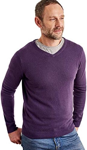 WoolOvers Mens Cashmere and Merino V 