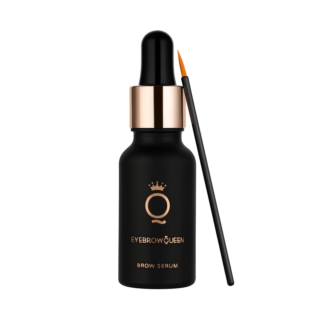 Eyebrowqueen Brow Serum | Scientifically Proven 43% Increase in Brow Thickness | For Eyebrows and Eyelashes | Healthy Hair Growth and Thickness | Nourishes and Conditions | 20ml