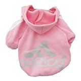 Zehui Pet Dog Cat Sweater Puppy T Shirt Warm Hoodies Coat Clothes Apparel Pink S