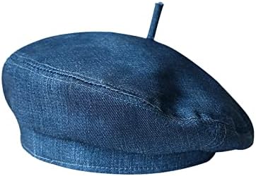 Denim Cotton Beret Hat Adjustable Strap French Style Lightweight Amazon.com: Felite Fnn Women Denim Cotton Beret Hat British  main image 4