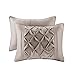 Comfort Spaces Cavoy 3 Piece King Duvet Cover Zipper Closure and Corner Ties Pinch Pleated Tufted Ultra Soft Microfiber Luxury Bedding-Set, Taupe