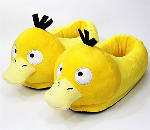 Cartoon Animal Plush Slippers Snorlax Psyduck Duck Winter Warm Bedroom Shoes