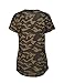 ASMAX HaoDuoYi Womens Camo Camouflage Jersey Longer V Neck Top Tee T Shirt(Small,Camo)