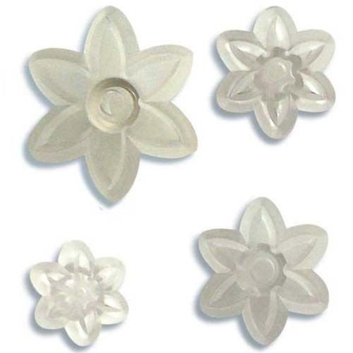 JEM Cutters Jem 6 Petal Daisy Cutters - Set of 4, Transparent