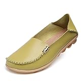 Fisca Women's Tanner Pebbled Drivers Leather Casual Loafer Flat Boat Shoes