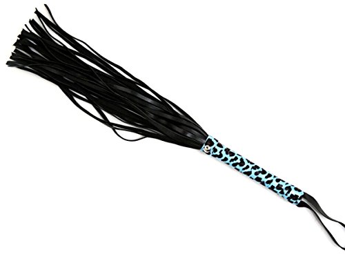 Zikker Fetish Bed Restraints Bondage Leopard Print Whip, Blue