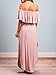 Choies Women's Off Shoulder Ruffle Maxi Dress Side Split Pockets Long Dress S Pink