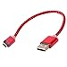 DCFun Micro USB Cable Nylon Braided, USB 2.0 A Male to Micro B Sync & Charging Cable Cord for Android Cellphones & Tablets [3-Pack] 8-inch