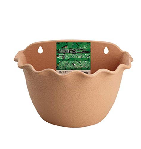 Candyqueen 1Pcs Wavy Edge Pot Wall-Mounted Planter Hanging Planter Flower Pot Plastic Planter Random Color