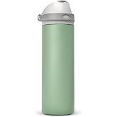 XccMe 24 oz Insulated Water Bottle with Straw,Stainless Steel Leak Proof Water Bottle,2-in-1 Lid with One-Touch Flip Lid & Straw,Keep Cold All Day for School,Travel,Gym,Camping,Sports,Green