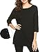 Yhlovg Women's Casual Comfy 3/4 Sleeve Split Blouse Tunic Shirt with Buttons