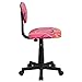 Flash Furniture Multi-Colored Swirl Printed Pink Swivel Task Chair