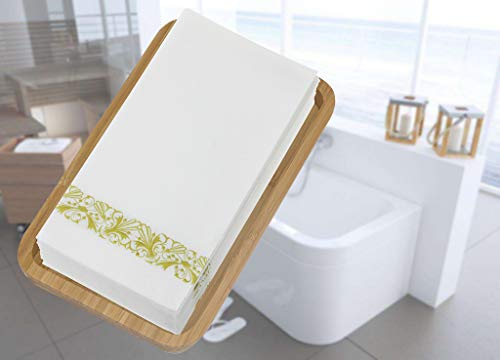 Urvoix Disposable Paper Napkins, Party Dinner Guest Paper Hand Towels | Gold Floral Trim (100-Pack)