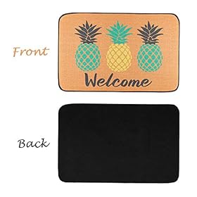 GROBRO7 Pineapple Doormat Summer Linen Welcome Carpet Rubber Non-Slip Reusable Entrance Rug Floor Hawaiian Door Mat… 41siCOvL%2BmL