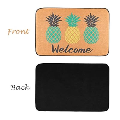 GROBRO7 Pineapple Doormat Summer Linen Welcome Carpet Rubber Non-Slip Reusable Entrance Rug Floor Hawaiian Door Mat… 41siCOvL%2BmL