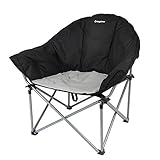 KingCamp Sofa Camping Chair Moon Saucer Oversized Padded Folding Heavy Duty Deluxe Portable Stable for Camping, Hiking, Carry Bag Included, Supports 300 lbs