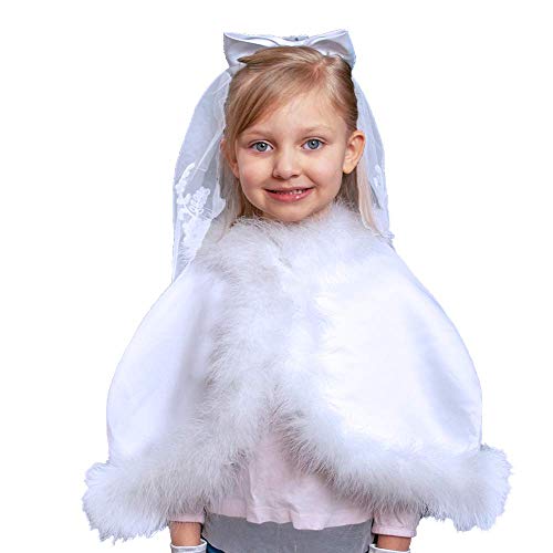 Girls First Communion Veils | Confirmation Christening Veils | Floral and Bright Headpieces | Catholic Children Veils | Christian Apparel (Large Bow)