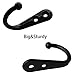 24 Pieces Coat Hooks Wall Mounted Robe Hook Single Coat Hanger No Scratch and 50 Pieces Screws （Black）