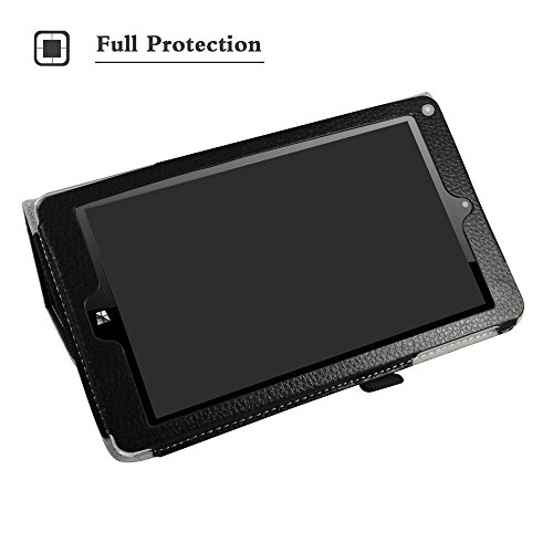 NuVision TM800W560L Case,Mama Mouth PU Leather Folio 2-folding Stand Cover for 8" 2016 Newest NuVision TM800W560L 8-inch Signature Edition Windows 10 Tablet,Black