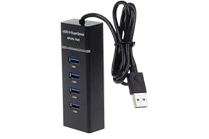 4-Port USB 3.0 Hub, 11 inch Cable,Compatible with Mac & PC