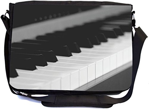Rikki Knight Piano Keyboard - Premium 1600D Messenger Bag - School Bag Ideal for School or College (UKBK Design) - Thumbnail 5
