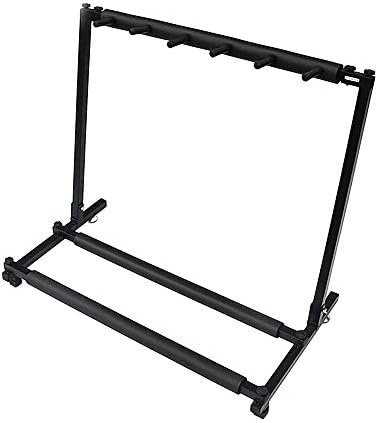 ギタースタンド 5本立て 折りたたみ式 ロックスタンド 5本収納 ギタースタンド ギター ベース用スタンド 収納 ベーススタンド ギターラック 5 Guitar Flat Pack 組み立て 省スペース 幅86 奥行47 高さ73cm ブラック Zircopaint Com