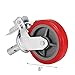 OrangeA Scaffolding Casters 8 X 2 Inch Scaffolding Polyurethane Wheel Set of 4 Scaffolding Caster Plastic Core PU Wheel Brake Lock Heavy Duty