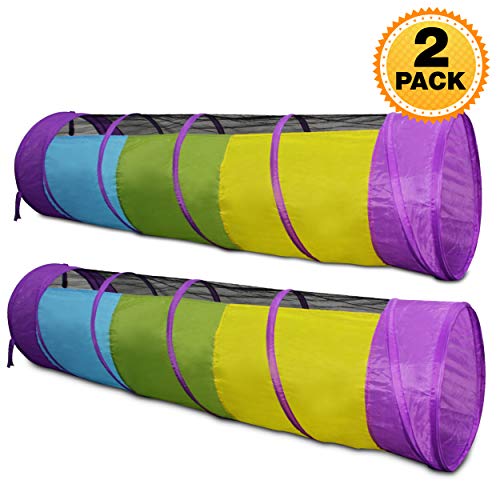Kiddey Multicolored Play Tunnel for Kids (6') - Crawl and Explore Tent, with See Through Mesh Sides, Promotes Healthy Fitness, Early Learning, and Muscle Development - Balls NOT Included ( 2 Pack) - Thumbnail 5