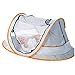 Wayfinder TravelTot, Baby Travel Tent Portable Baby Travel Bed Indoor & Outdoor Travel Crib Baby Beach Tent UPF 50+ UV Protection w/Mosquito Net and 2 Pegs (Gray/Orange)