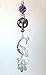 Purple Rhinestone and Faceted Glass Silvery Peacock Ceiling Fan Pull Chain