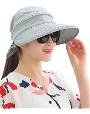 Removable Crown 2 in1 UV Protection Visor Big Brim Sun Hat Cap For Women Girl