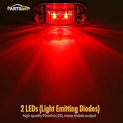 Partsam Amber Red 2.5" 2 Diode Oval LED Trailer