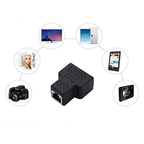 Topaty Network Cable Extension Splitter One-to-Two Converter Head CAT6 RJ45 CAT5 Network tee Head