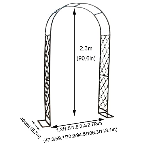GEREP Eisen Torbogen Rosenbogen Rankhilfe Rankgestell, Mesh-Design, FüR Kletterpflanzen Garten Rasen/Weiß / W3×H2.3m – Bild 3