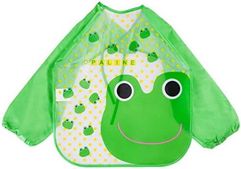 Kids Feeding Bibs Waterproof Toddler Point Cartoon Frog Saliva Smock Apron Bibs Burp Cloths