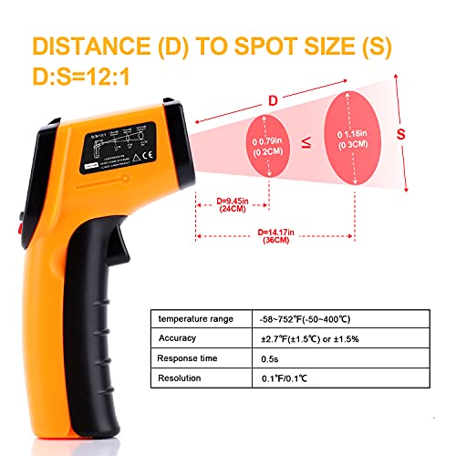 Kitchen Infrared Thermometer Gun Non Human Digital Laser Infrared