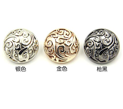 10 pcs Hollow Metal Sewing Button - 25mm Suit Button Set for Blazer, Suits, Coat, Uniform, Jacket,Silver,Q361 - Thumbnail 2