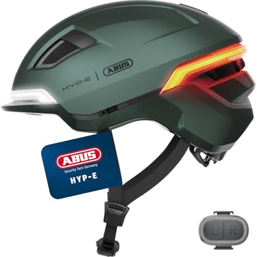 ABUS Fahrradhelm HYP-E - Helm mit Frontlicht, Rücklicht und Blinklicht - geeignet auch fürs Fahrradfahren auf E-Bike und S-Pedelec - für Jugendliche u