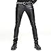 Devil Fashion Men's Stretch Tight PU Leather Pants Gothic Black Slim Trousers Chaparajos (L)