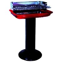  Säulengrill XXL schwarz Pillar Balkon Garten Camping Picknick ✔ eckig ✔ tragbar ✔ stehend grillen ✔ Grillen mit Holzkohle 