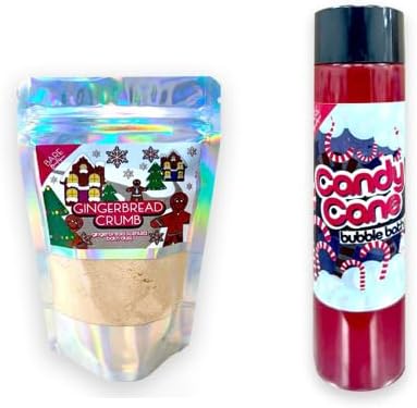 Bare Boutique Candy Cane Bubble Bath Gingerbread Bath Dust Set 150ml 120g