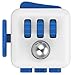 T-Tek Product Fidget Cube Relieves Stress and Anxiety for Children and Adults Anxiety Attention Toy, White Blue