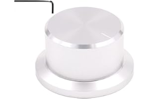 Szliyands 1.89" x 1.02" All-Aluminum knob Volume Potentiometer knob Bile Amplifier Audio Potentiometer knob Cap (Silver)
