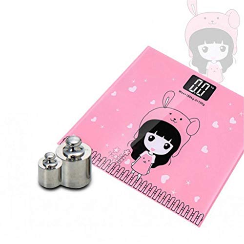 mrGood Cute Girl Bathroom Body Scales Glass Smart Household Electronic Digital Floor Weight Balance Bariatric LCD Display 180KG/100G